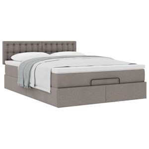 Osmanský postel s matrací taupe 140x190 cm textil - obrázek 5