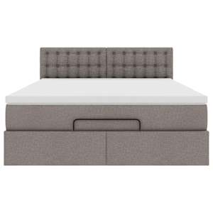 Osmanský postel s matrací taupe 140x190 cm textil - obrázek 7