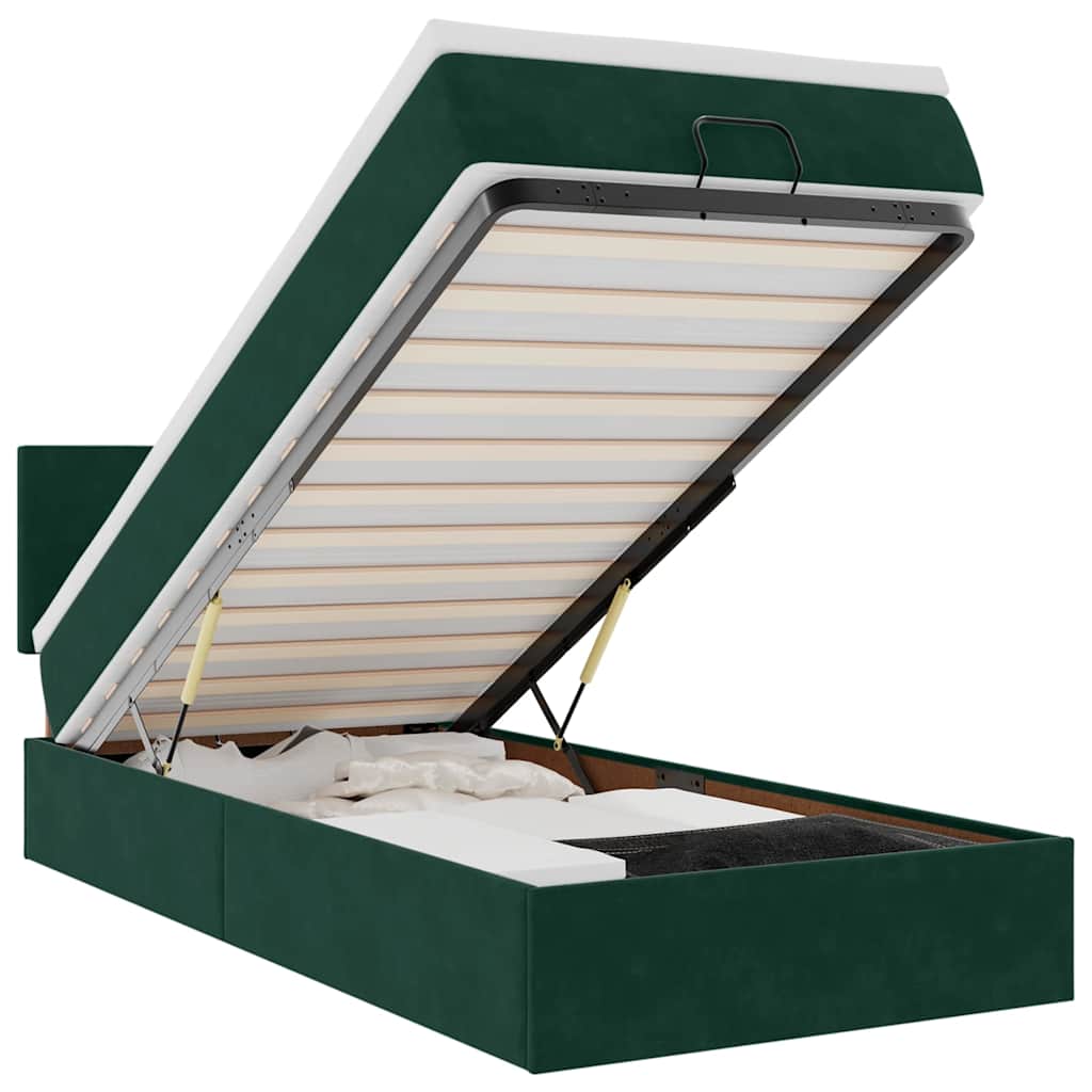 vidaXL Ottoman bed met matras 80x200cm fluweel donkergroen groen, foto 3