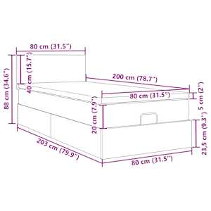 Osmanský rám postele s matrací růžová 80x200cm samet - obrázek 16