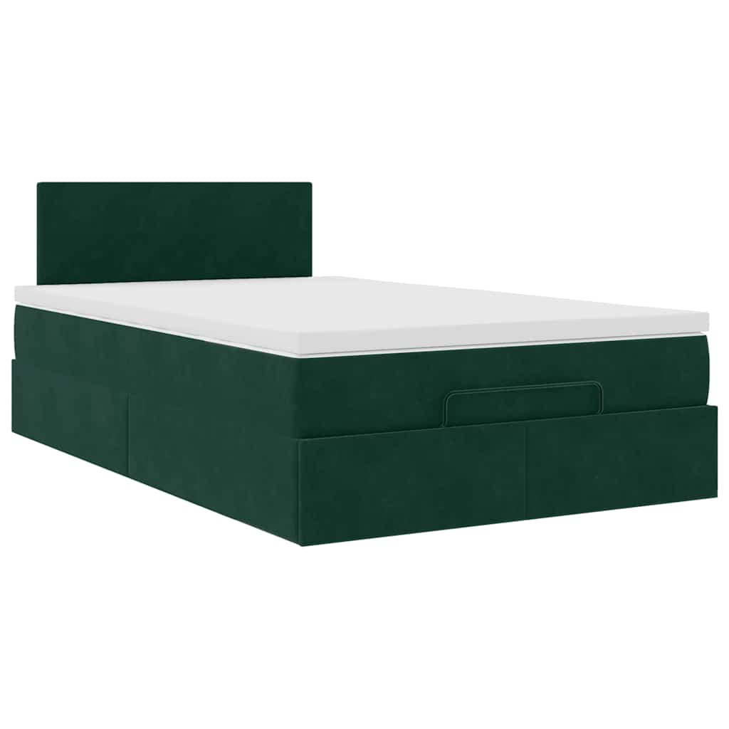 vidaXL Ottoman bed met matras 120x200cm fluweel donkergroen groen, foto 4
