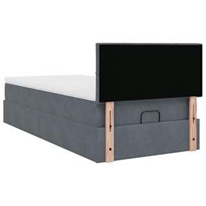 Osmanský rám postele s matrací tmavě šedá 80x200cm samet - obrázek 11