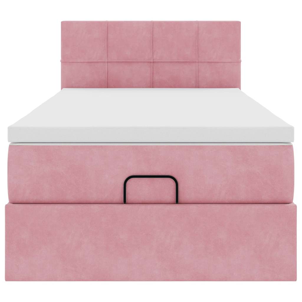 vidaXL Ottoman bed met matras 100x200 cm fluweel roze, foto 4