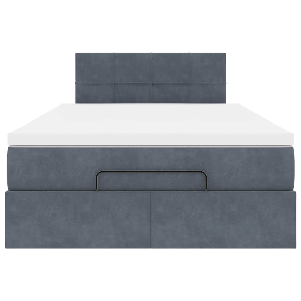 vidaXL Ottoman bed met matras 120x200cm fluweel donkergrijs grijs, foto 4