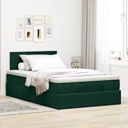 vidaXL Ottoman s&auml;ngram med madrass m&ouml;rkgr&ouml;n 120x200 cm sammet