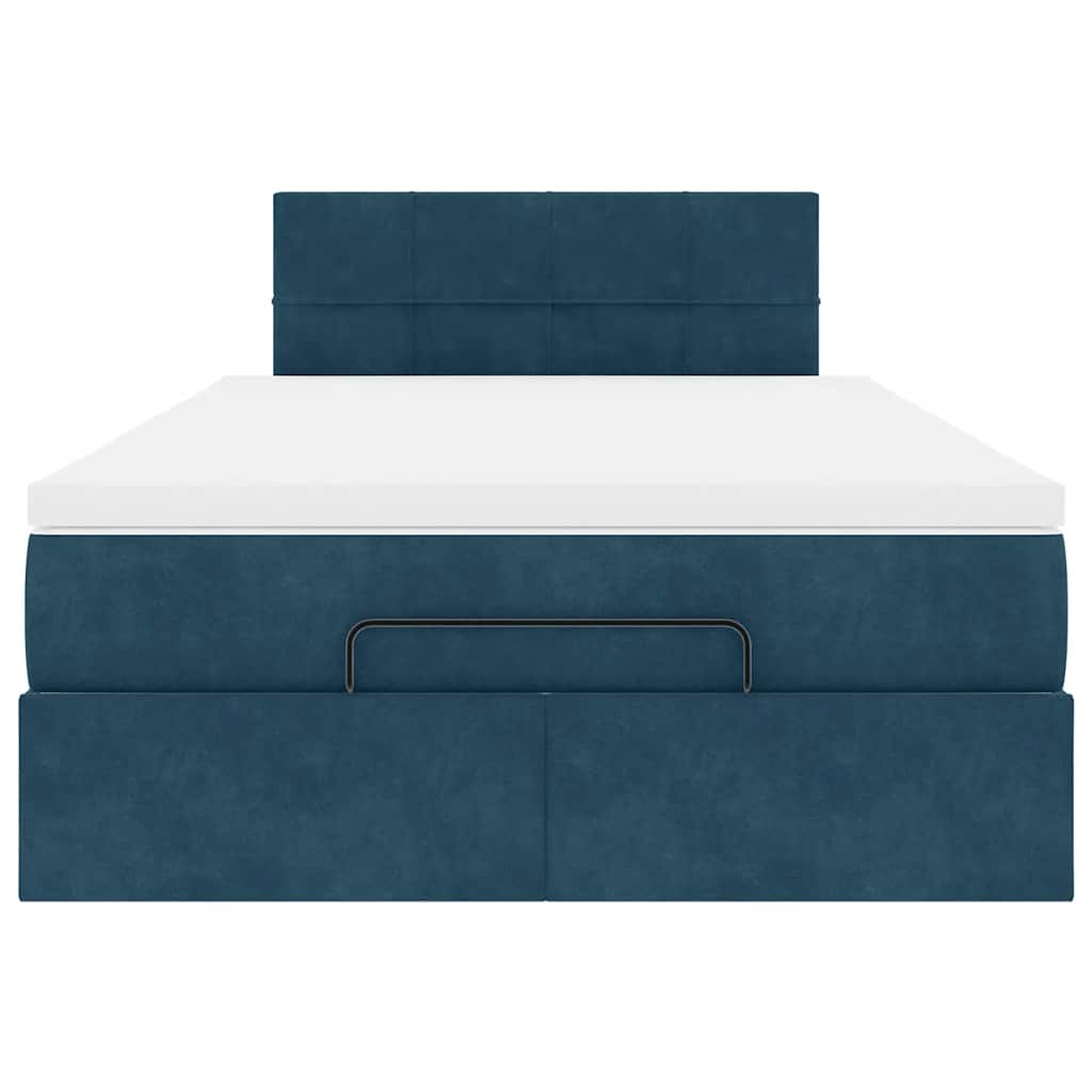 vidaXL Ottoman bed met matras 120x200cm fluweel donkerblauw blauw, foto 4