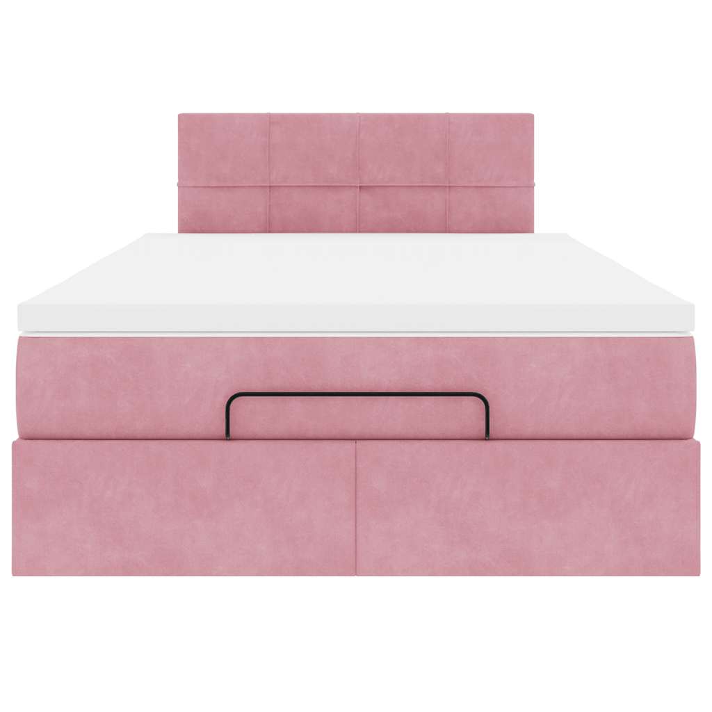 vidaXL Ottoman bed met matras 120x200cm fluweel roze, foto 4