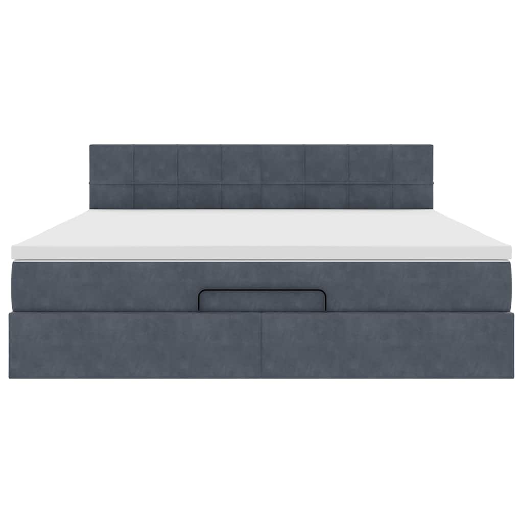 vidaXL Ottoman bed met matras 180x200cm fluweel donkergrijs grijs, foto 4