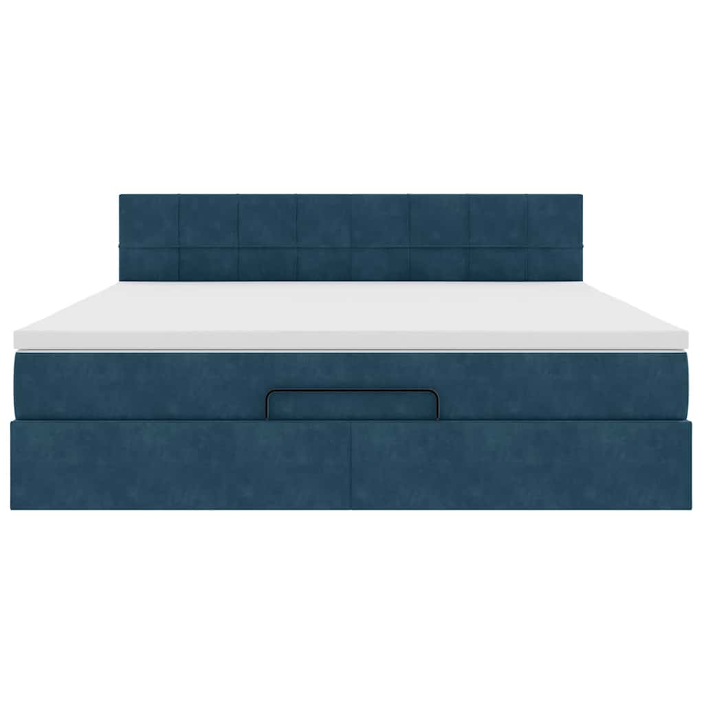 vidaXL Ottoman bed met matras 180x200 cm fluweel donkerblauw blauw, foto 4