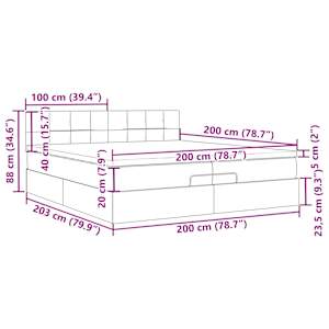 Osmanský rám postele s matrací tmavě modrá 200x200 cm samet - obrázek 13