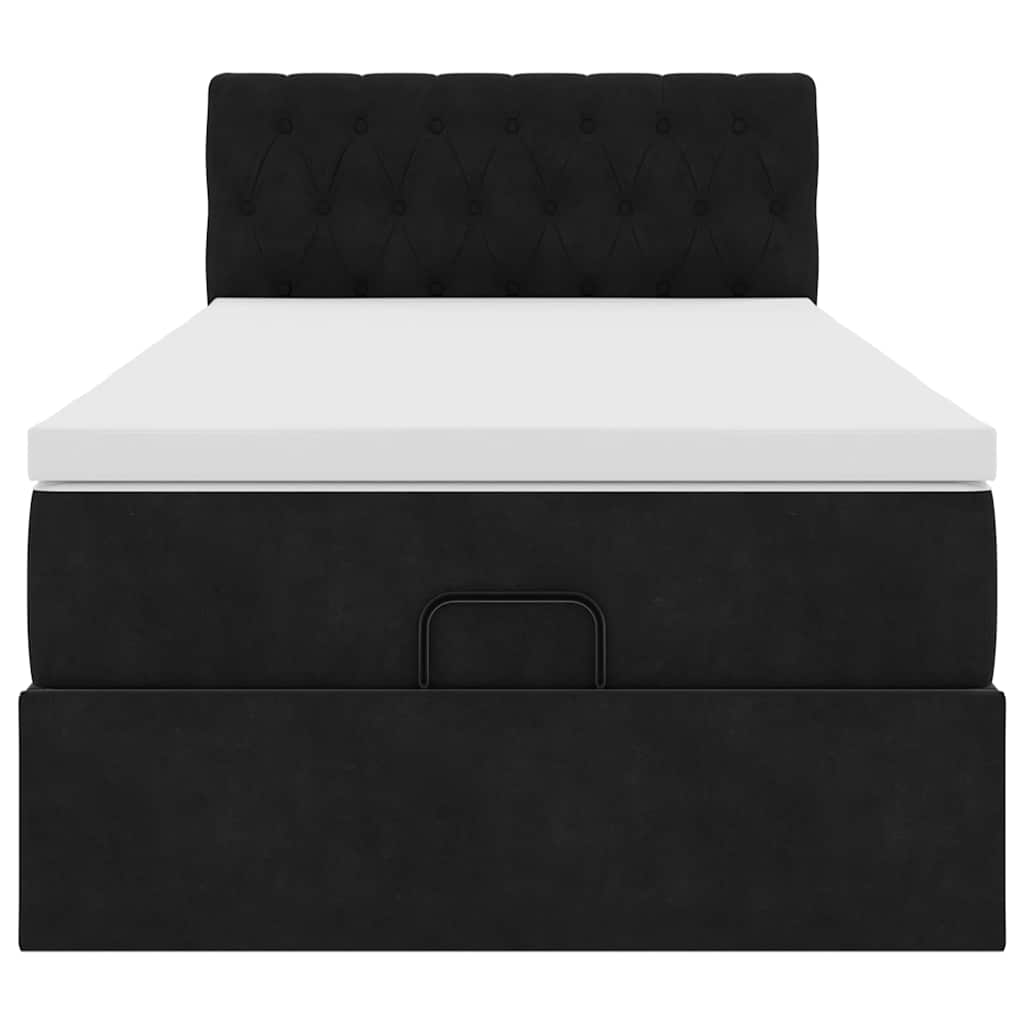 vidaXL Ottoman bed met matras 80x200cm fluweel zwart, foto 4