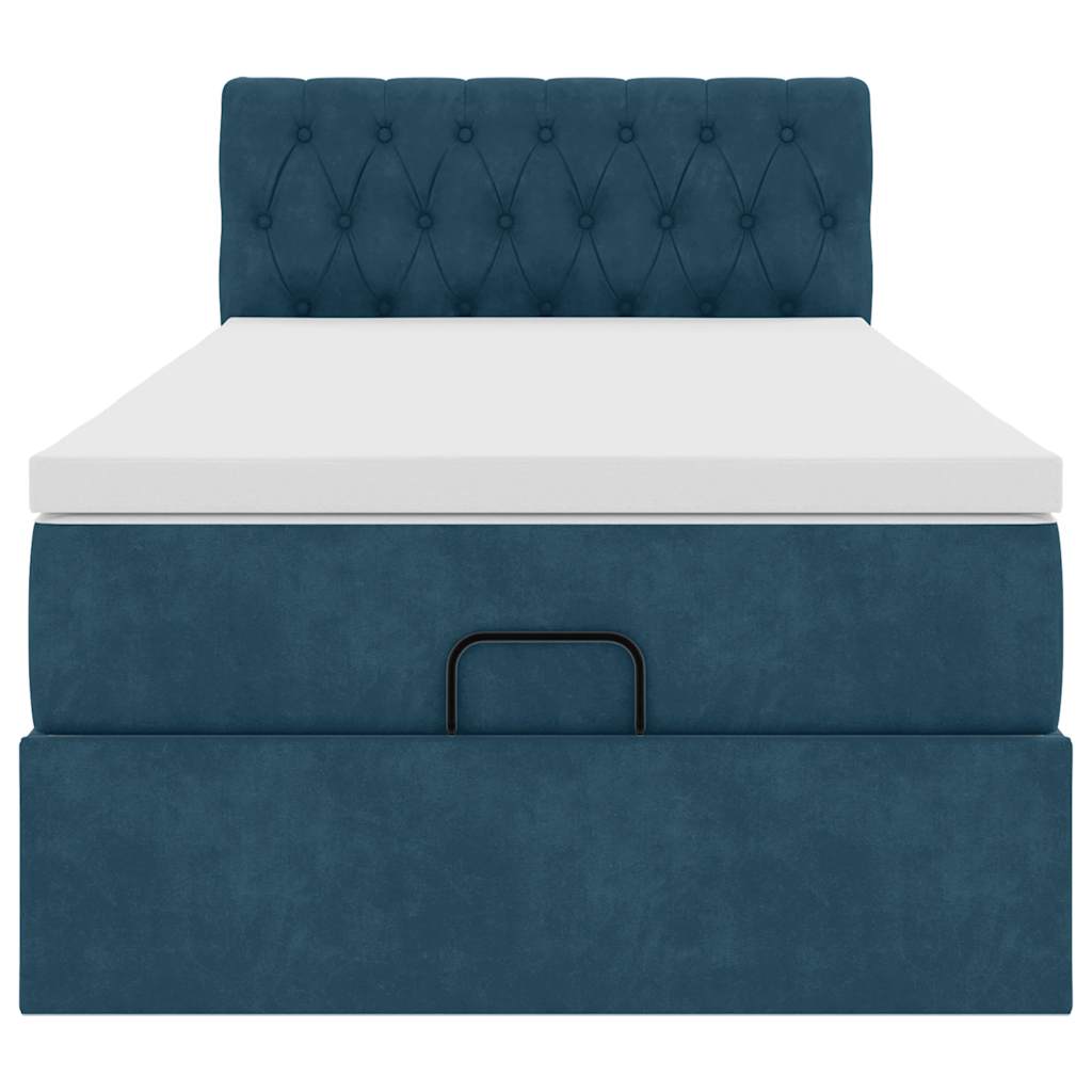 vidaXL Ottoman bed met matras 90x190cm fluweel donkerblauw blauw, foto 4