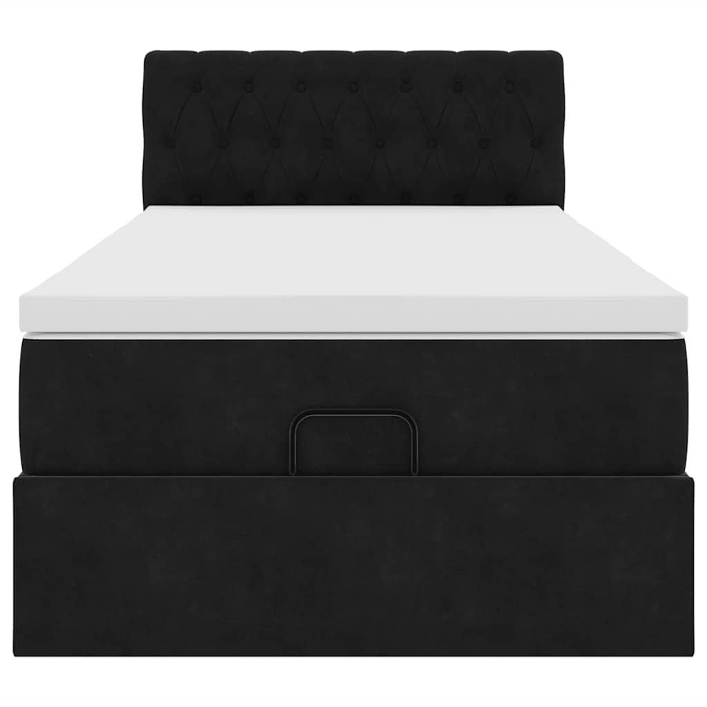 vidaXL Ottoman bed met matras 90x200cm fluweel zwart, foto 4