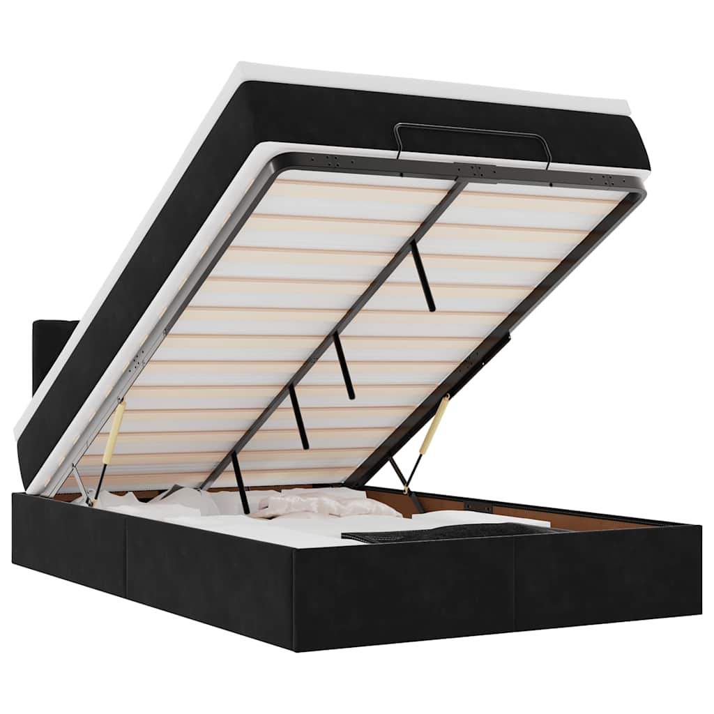 Thumbnail - vidaXL Ottoman-Bett mit Matratze Schwarz 120x200 cm Samt