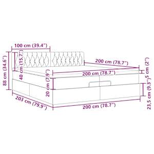 Osmanský rám postele s matrací růžová 200x200 cm samet - obrázek 16