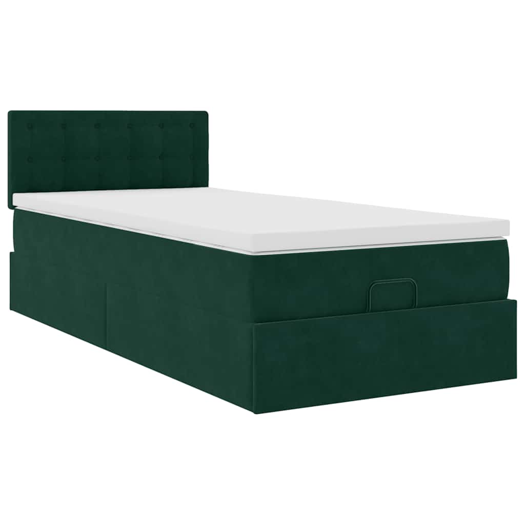 vidaXL Ottoman bed met matras 90x190cm fluweel donkergroen groen, foto 4