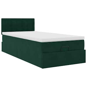 Osmanský rám postele s matrací tmavě šedá 90x200cm samet - obrázek 6
