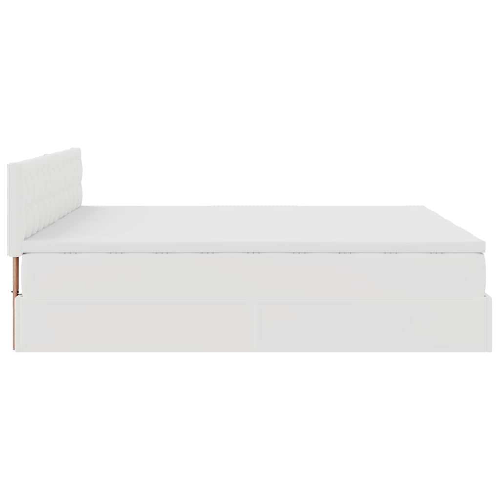 Osmanský rám postele s matrací bílý 160x200cm umělá kůže - obrázek 10