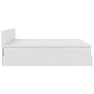 Osmanský rám postele s matrací bílý 180x200cm umělá kůže - obrázek 9