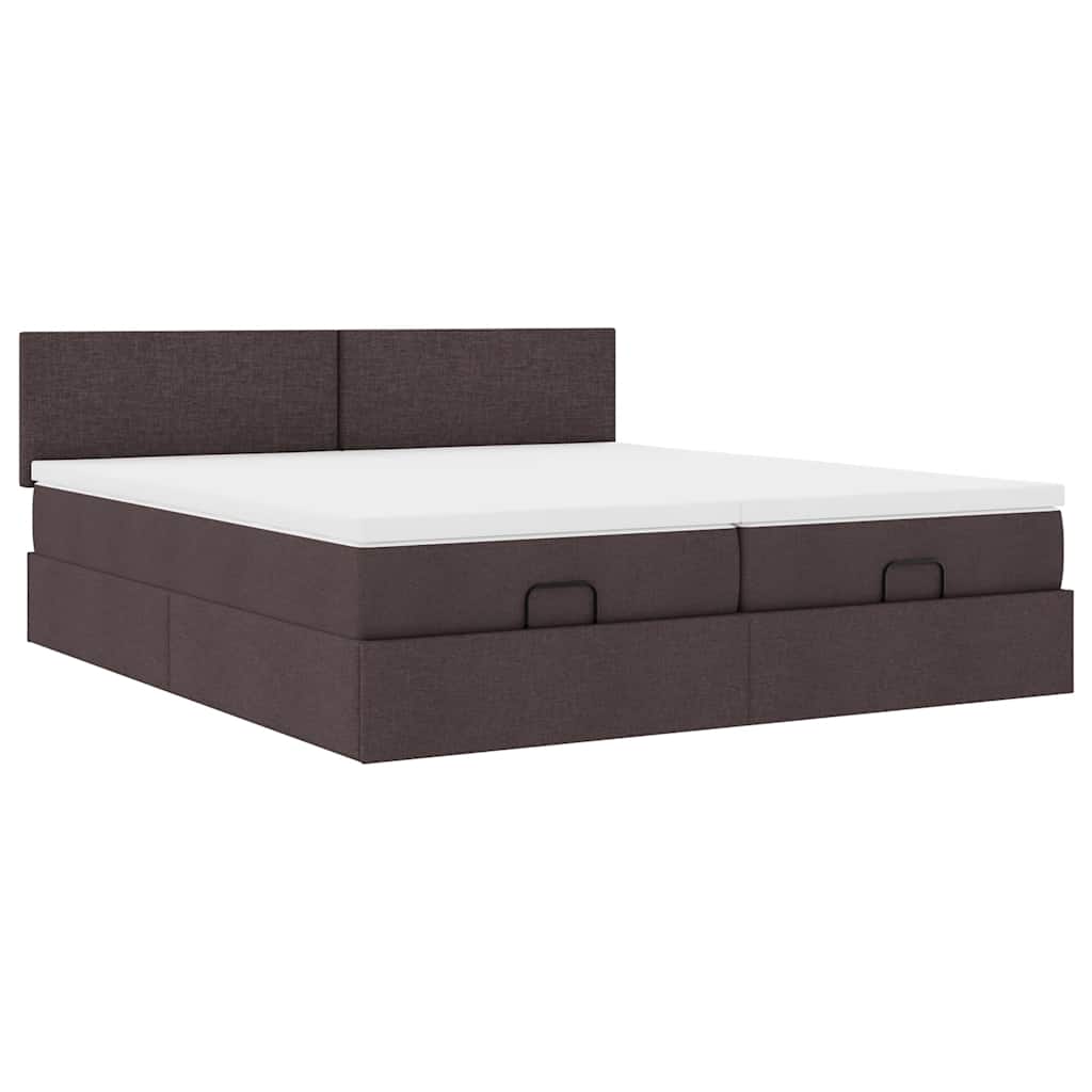 vidaXL Ottoman bed met matrassen 180x200cm stof donkerbruin bruin, foto 4