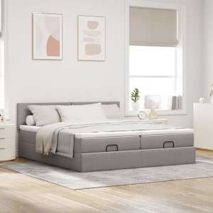 Osmanský rám postele s matrací taupe 180x200cm textil - obrázek 3