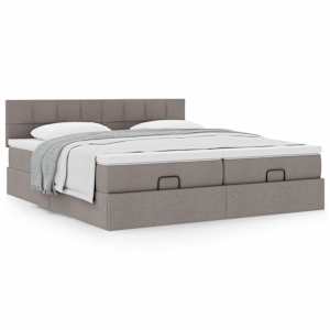 Osmanský rám postele s matrací taupe 160x200cm textil - obrázek 4