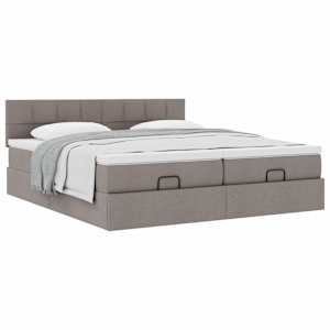 Osmanský rám postele s matrací taupe 160x200cm textil - obrázek 5
