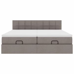 Osmanský rám postele s matrací taupe 180x200cm textil - obrázek 7
