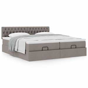 Osmanský rám postele s matrací taupe 180x200cm textil - obrázek 4