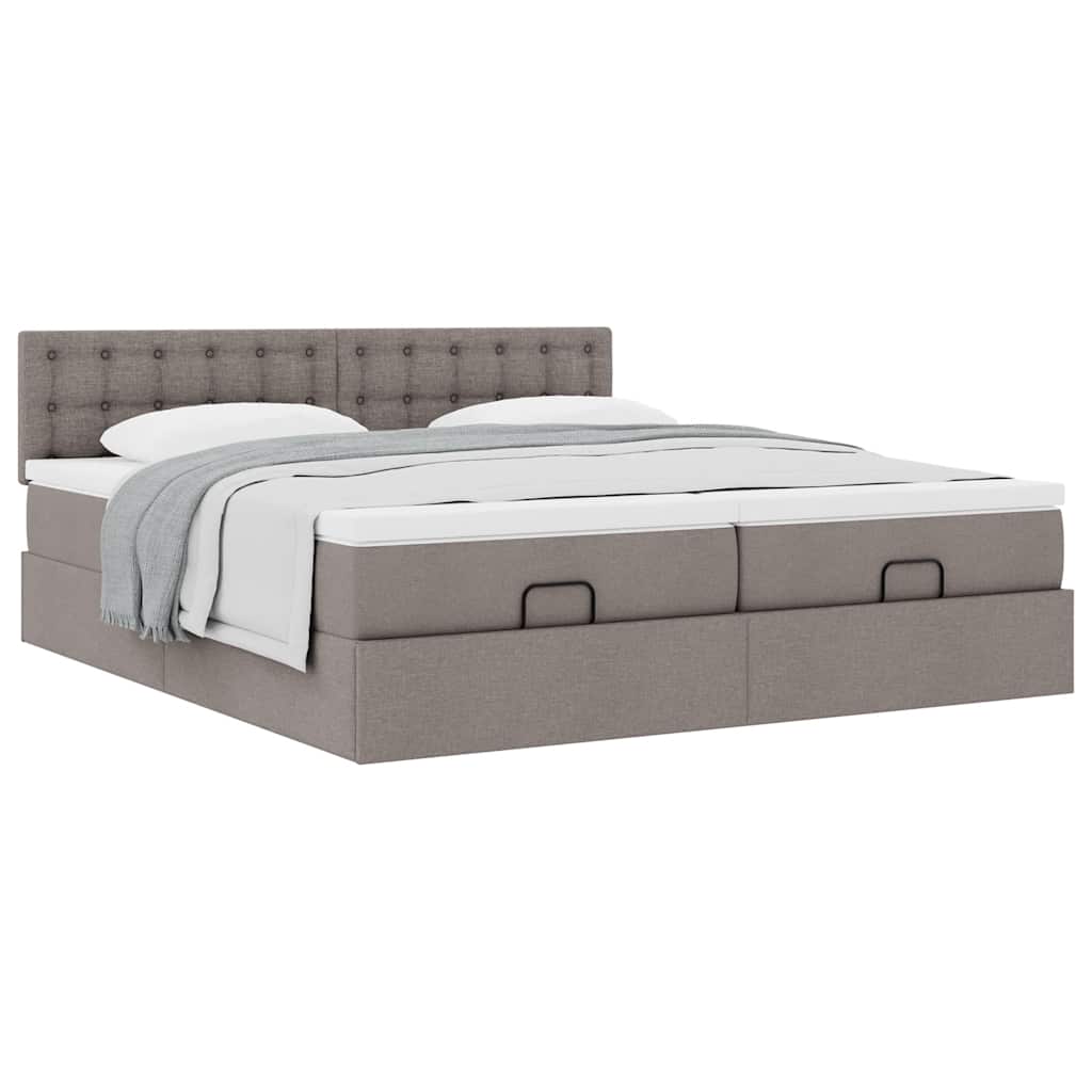 Osmanský rám postele s matrací taupe 160x200cm textil - obrázek 5