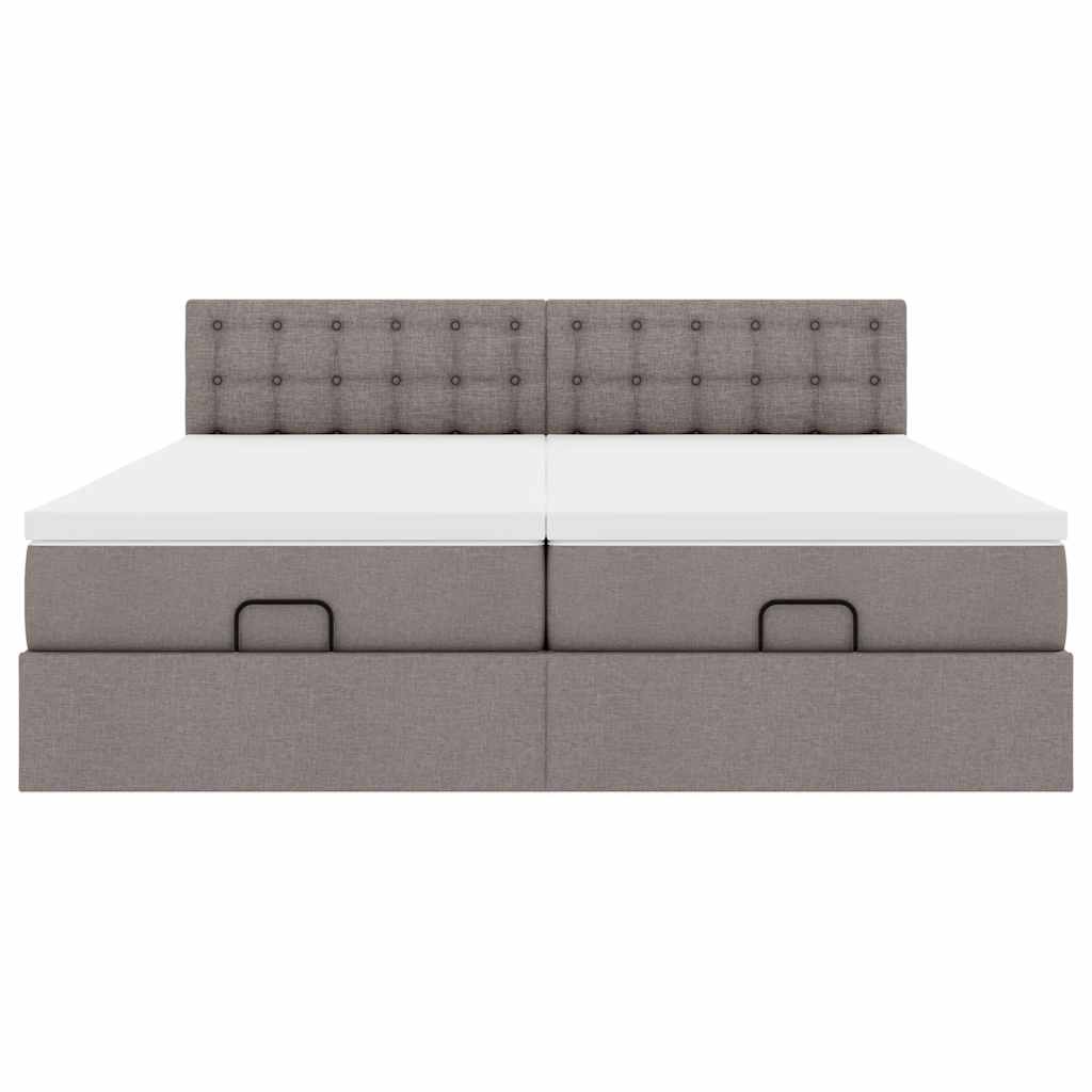 Osmanský rám postele s matrací taupe 160x200cm textil - obrázek 7