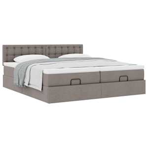 Osmanský rám postele s matrací taupe 160x200cm textil - obrázek 5