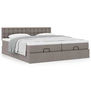 Osmanský rám postele s matrací taupe 180x200cm textil - obrázek 4