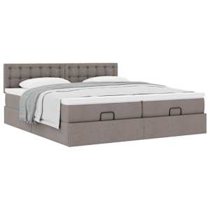Osmanský rám postele s matrací taupe 180x200cm textil - obrázek 5