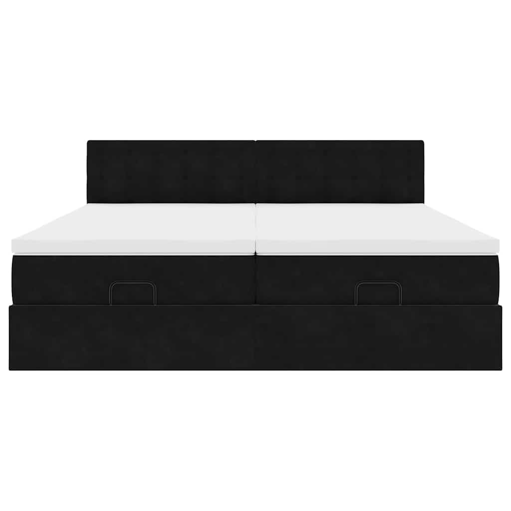 vidaXL Ottoman bed met matrassen 180x200cm fluweel zwart, foto 4