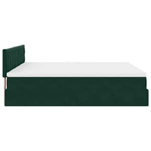 Osmanský rám postele s matrací tmavě zelená 200x200cm samet - obrázek 10