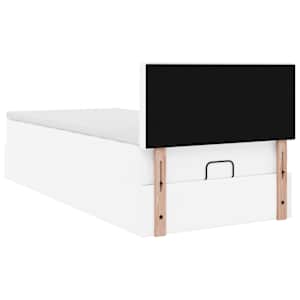 Osmanský rám postele s matrací čistě bílý 80x200cm umělá kůže - obrázek 10