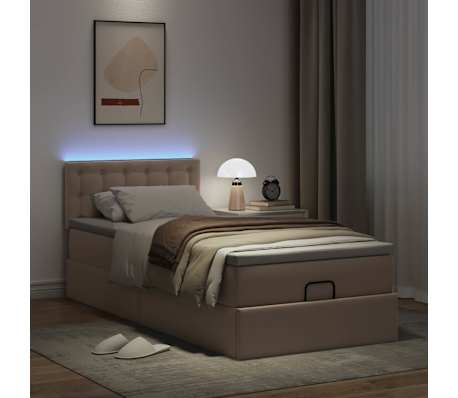 VidaXL Cadre de lit ottoman et matelas cappuccino 80x200 cm similicuir