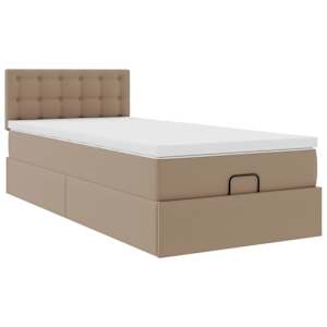 Osmanský rám postele s matrací cappuccino 80x200cm umělá kůže - obrázek 7
