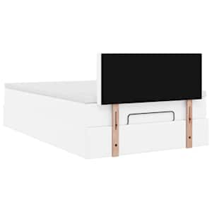 Osmanský rám postele s matrací čistě bílý 120x200cm umělá kůže - obrázek 10