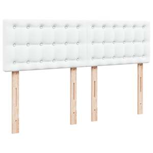 Osmanský postel s matracemi&LED čistě bílý 140x190cm umělá kůže - obrázek 13