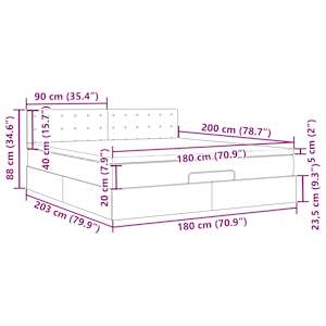 Osmanský postel s matracemi&LED čistě bílý 180x200cm umělá kůže - obrázek 18