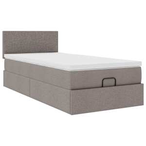 Osmanský rám postele s matrací taupe 80x200cm textil - obrázek 7