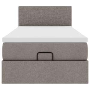 Osmanská postel s matrací & LED taupe 90x200 cm látka - obrázek 8