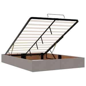 Osmanská postel s matrací & LED Taupe 140x190 cm Látka - obrázek 13