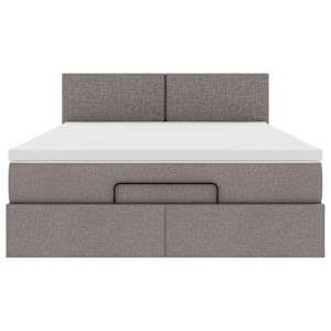 Osmanská postel s matrací & LED Taupe 140x190 cm Látka - obrázek 8