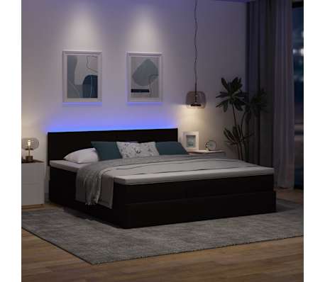 VidaXL Cadre de lit ottoman avec matelas marron fonc&eacute; 160x200 cm tissu