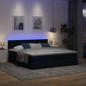 Osmanský rám postele s matrací modrá 160x200cm textil - obrázek 3