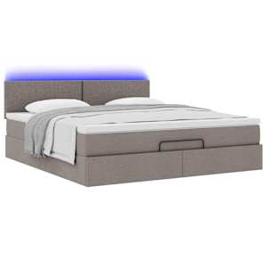 Osmanská postel s matrací & LED taupe 180x200cm látka - obrázek 6