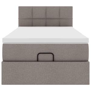 Osmanský rám postele s matrací taupe 80x200cm textil - obrázek 8
